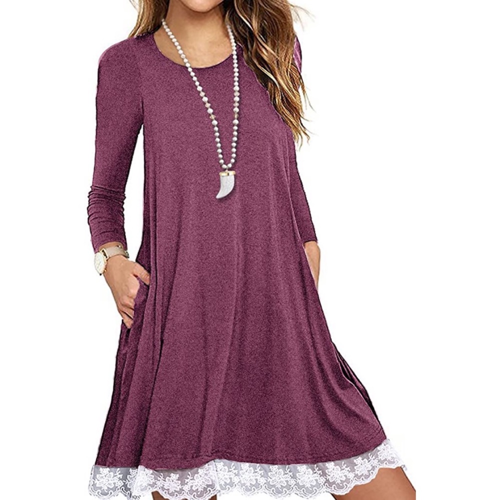 Sanifer Long Sleeve Cotton Dress with Pockets